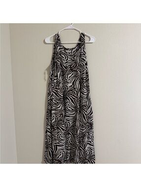 52Seven Brown and White Zebra Print dress